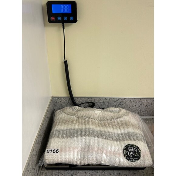 Women's Sweater natural tones with pink stripe Size Large - Picture 13 of 13